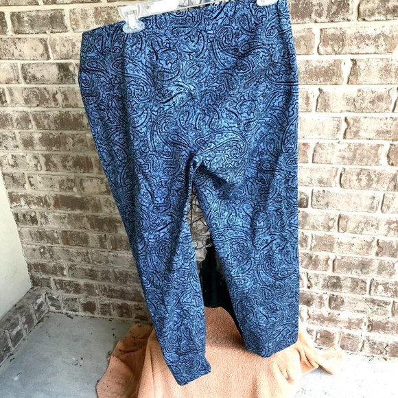 J. Jill Cropped Pants 12 Blue Straight Leg Cotton Blend Casual Front Zip… - Picture 10 of 12